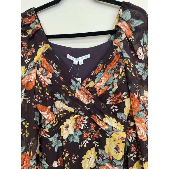 Veronica Beard $898 Silk Runway Maxi Dress Avani Floral Puff Sleeve Sz 2 NWT - Picture 6 of 11